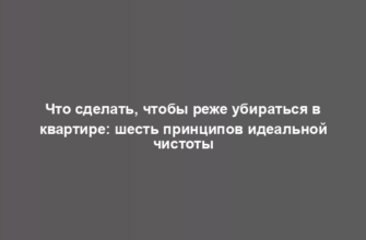 Что сделать, чтобы реже убираться в квартире: шесть принципов идеальной чистоты